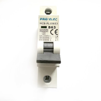 Pro-Elec MCB-PL10653 B63 63A 63 Amp MCB Circuit Breaker Type B